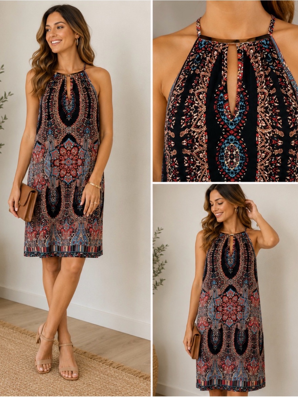 EUC Halter Dress Keyhole style in front and back, Size 10